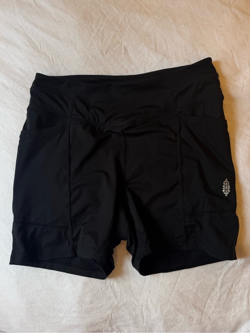 Free People Black Athletic Shorts with Side Pockets